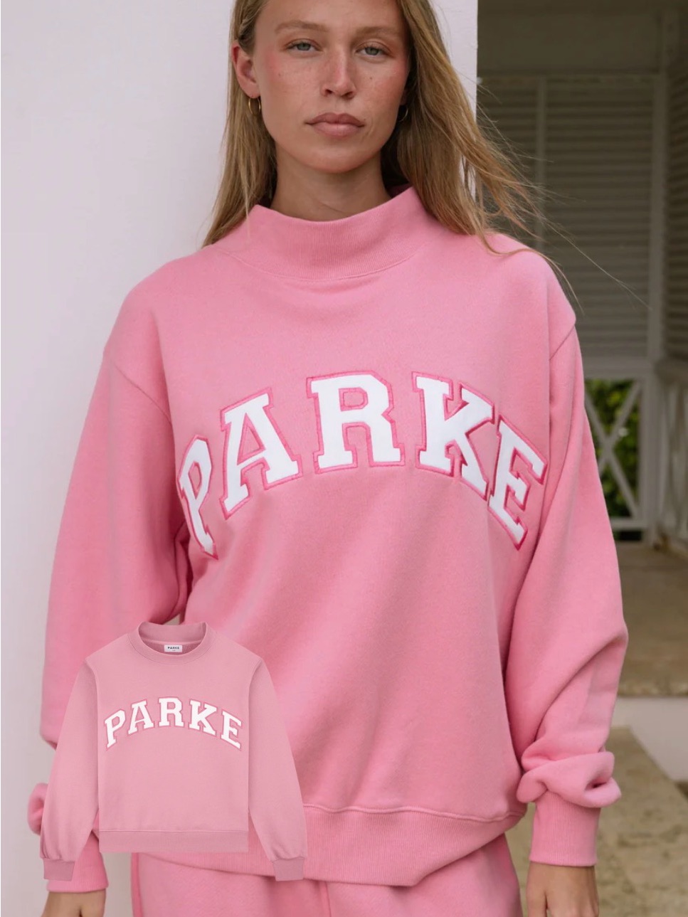 Parke Mockneck Sweatshirt From Summerland Drop. Color:Conch